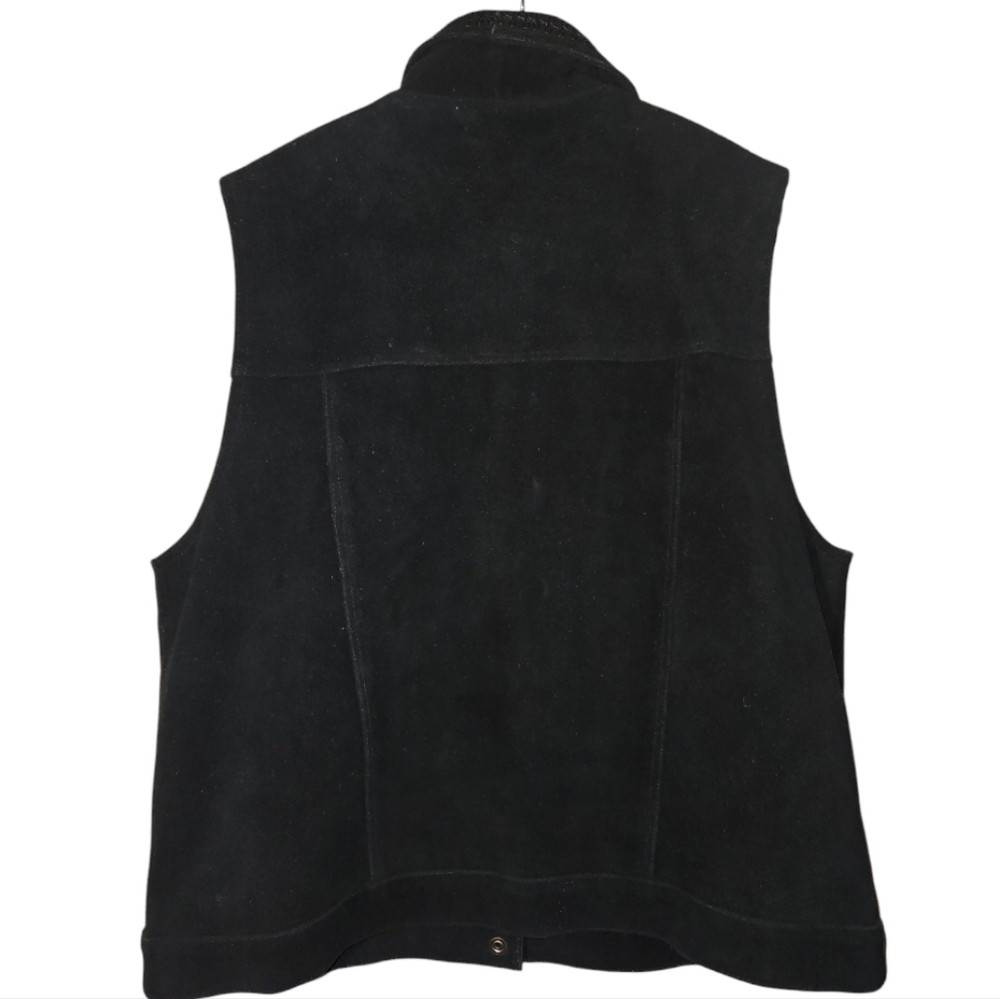 Shaver Lake Suede Leather Vest Black Large - Picture 3 of 6